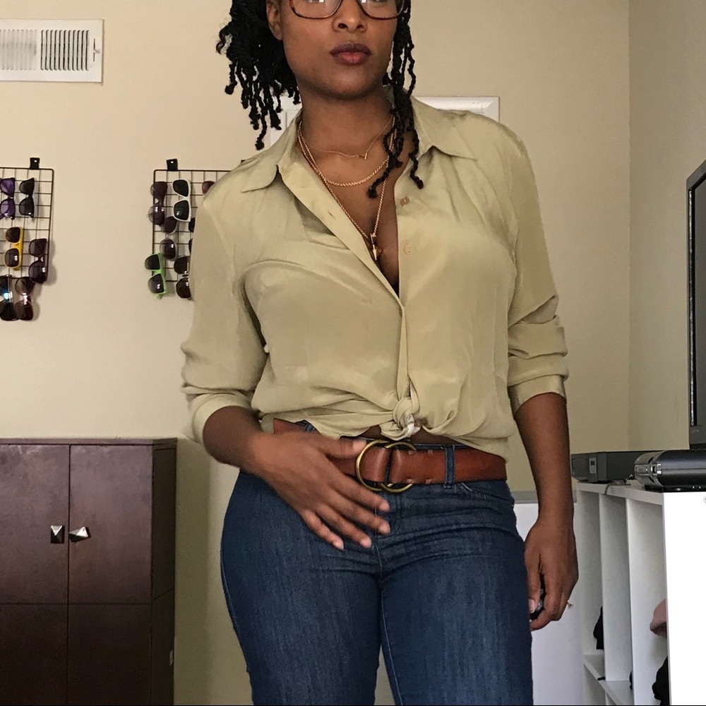 🌹Norton McNaughton 100% silk button down top 14 - Picture 7 of 8